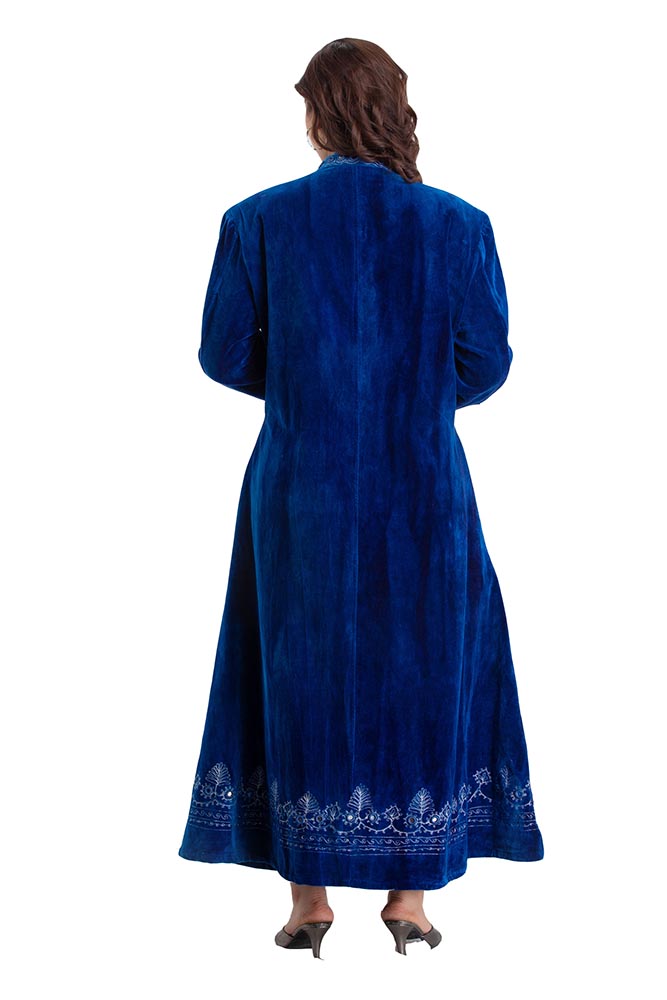 Velvet Coat Long - Midnight Blue