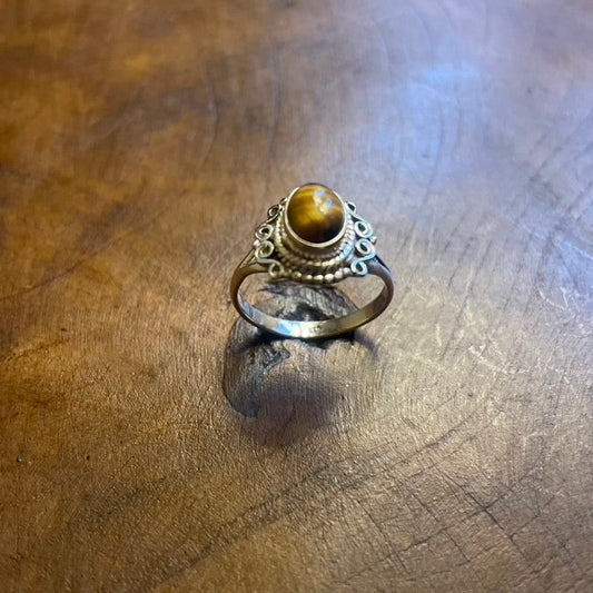 Tigers Eye Silver Ring