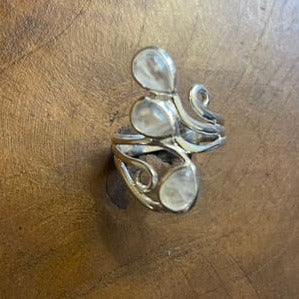 Sterling Silver Moonstone Swirl Ring