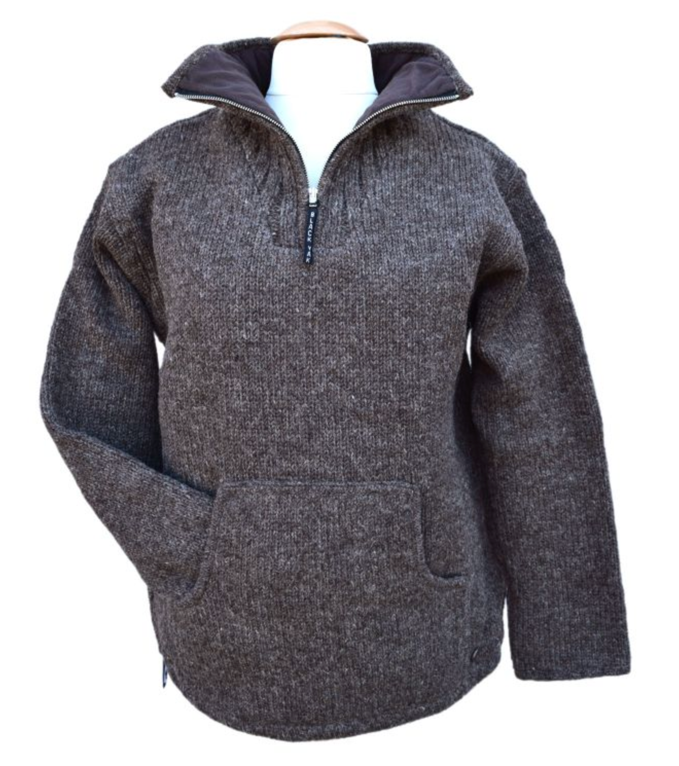 Natural Thick Wool Pull on Jumper Yak Wool - Charcoal Grey