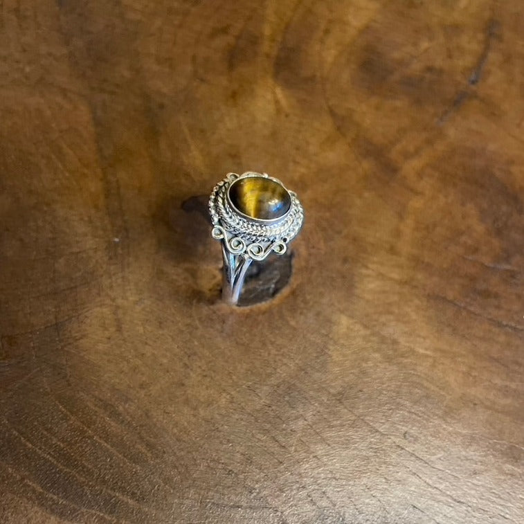Tigers Eye Silver Ring