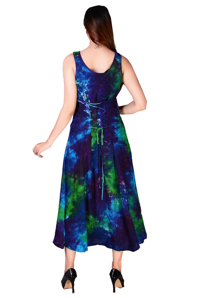 Summer Dress Blue Lime Mix