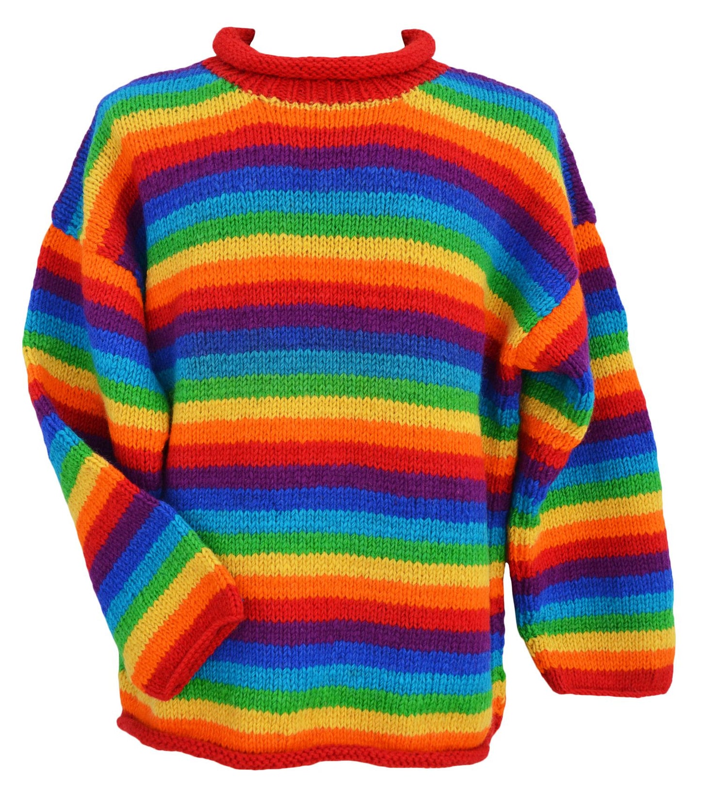 Natural Thick Wool Jumper Yak Wool - Rainbow