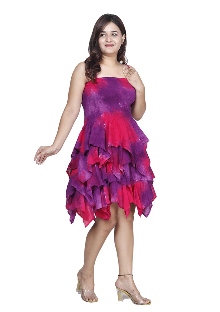 Sky Dress Midi Tiered Dress - Berry Mix