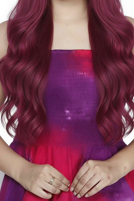 Sky Dress – Berry Mix Cotton Handkerchief Dress | Knee-Length Fit & Flare Boho Fairy Summer Style