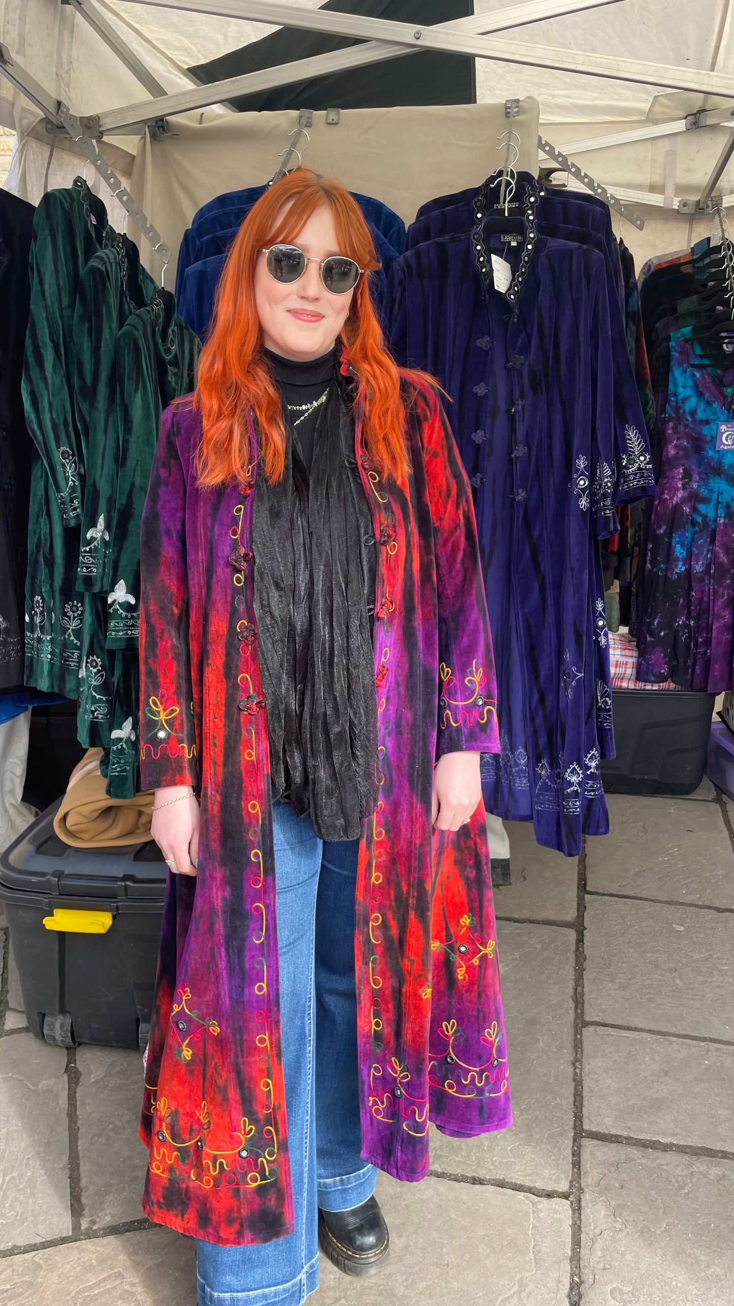 Velvet Coat Long - Autumn Multi ๐ ๐