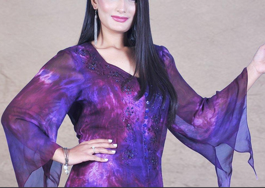 Sandra Top Purple/Burgundy Multi