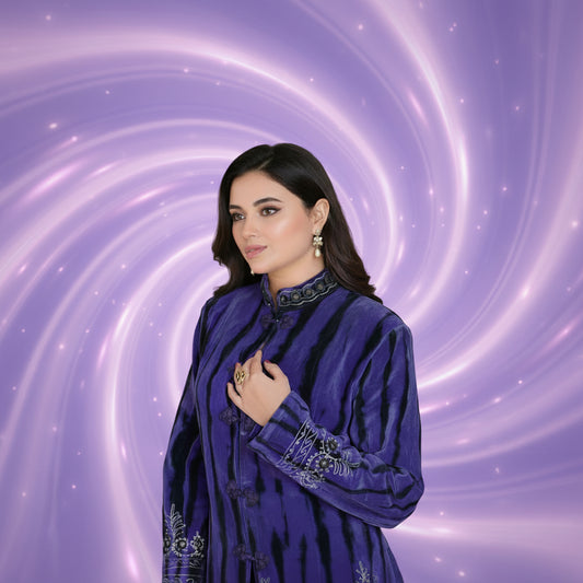 Velvet Coat 3/4 - Cadbury Purplely Blue