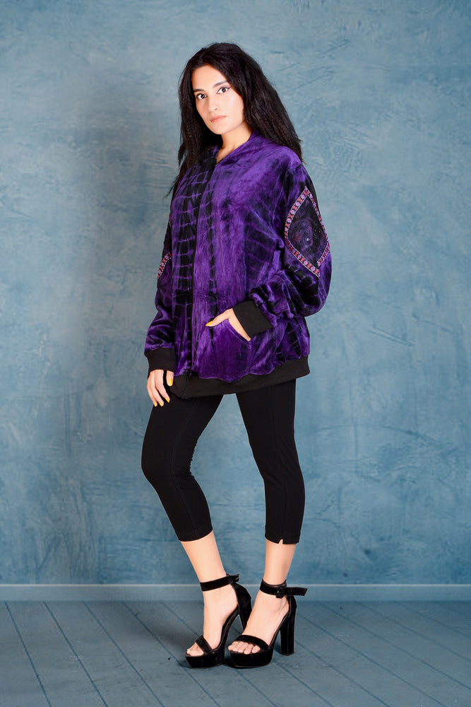 Velour Hoody Purple Jacket
