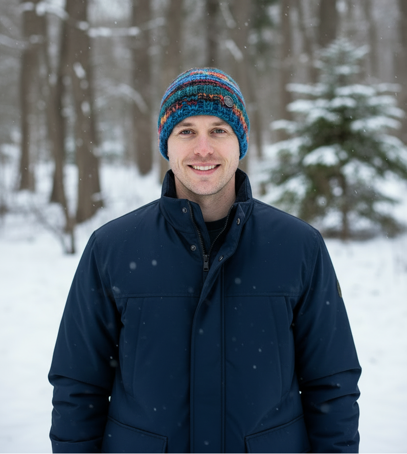 Yak Wool Fair Trade Fleece Lined Beanie Hat – Multicolour Stripe