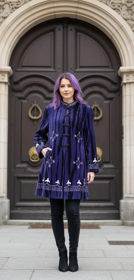 Velvet Coat 3/4 - Cadbury Purplely Blue