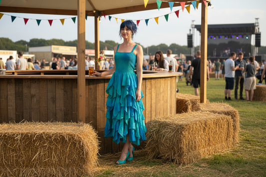 Sky Dress – Turquoise Cotton Handkerchief Maxi Dress | Fit & Flare Boho Summer Style