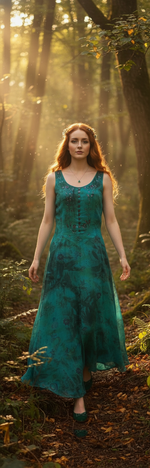 Mint Mix Summer Dress – Flattering Boho A-Line Maxi, Festival, Holiday, Elegant