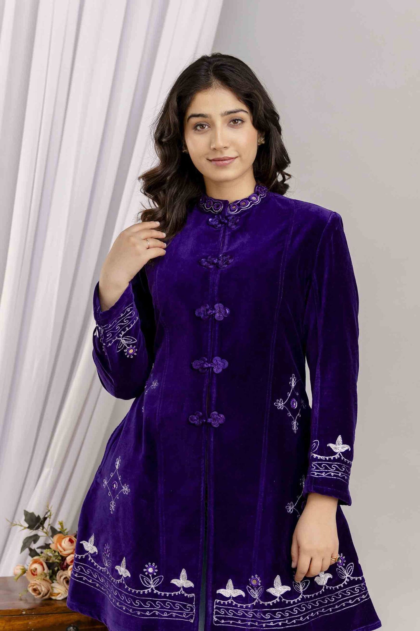 Velvet 3/4 Coat Rich Purple *** NEW COLOUR ***