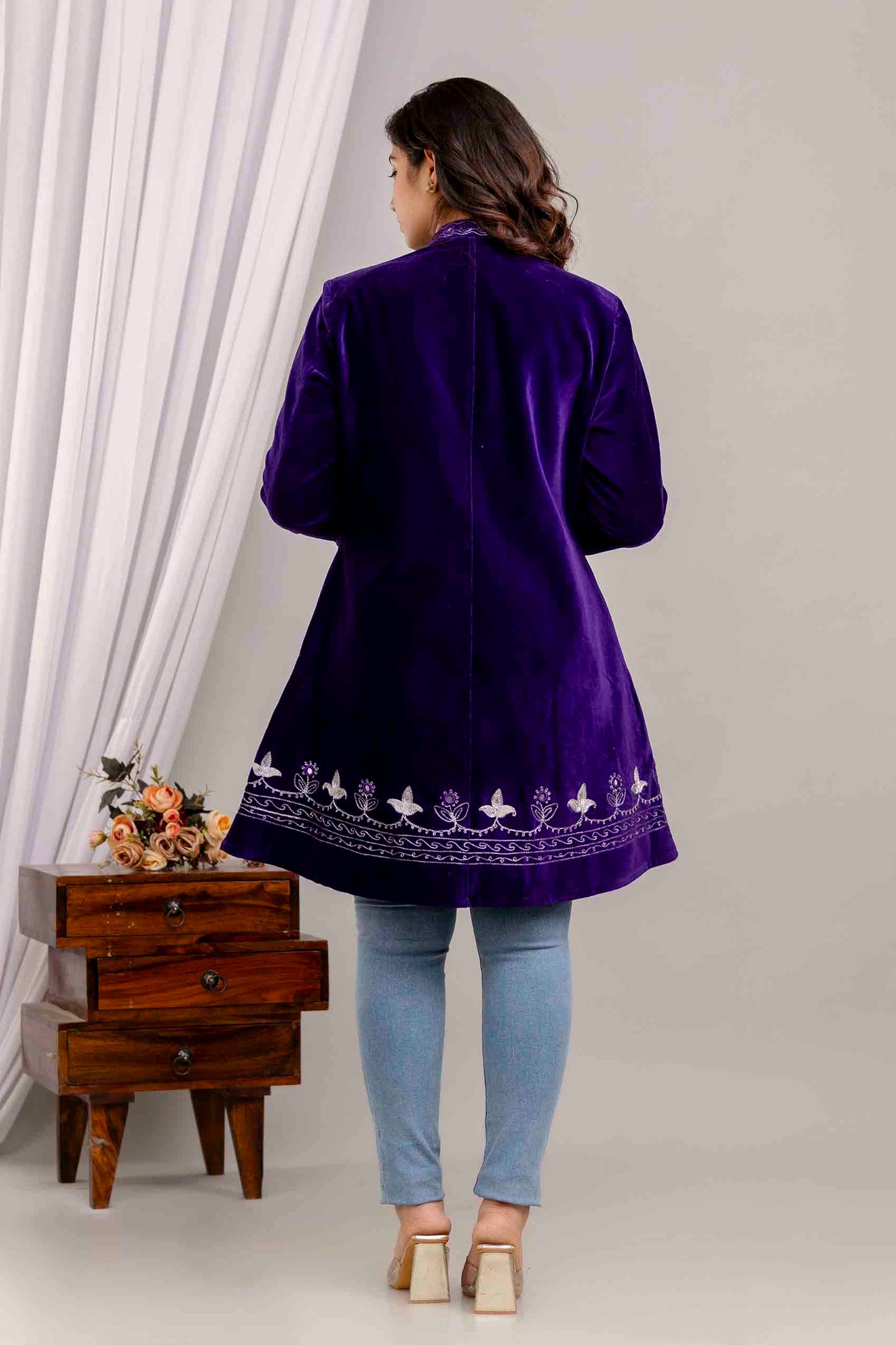 Velvet 3/4 Coat Rich Purple *** NEW COLOUR ***