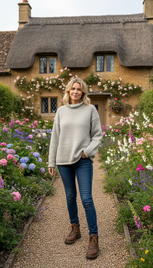 Natural Oatmeal Yak Wool Jumper – Hand-Knitted Fair Trade Warmth