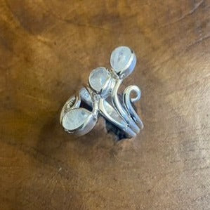Sterling Silver Moonstone Swirl Ring