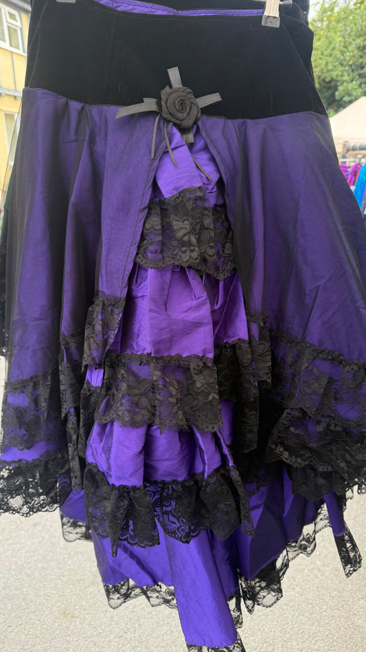 Purple Satin Skirt Steampunk / Pirate