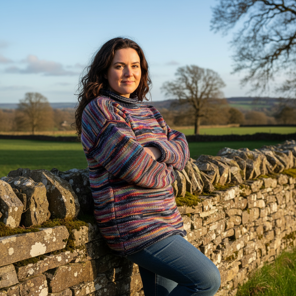 Yak Thick Wool Jumper - Grey Multicoloured