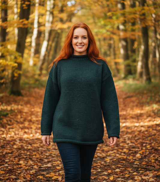 Yak Thick Wool Forest Green Jumper