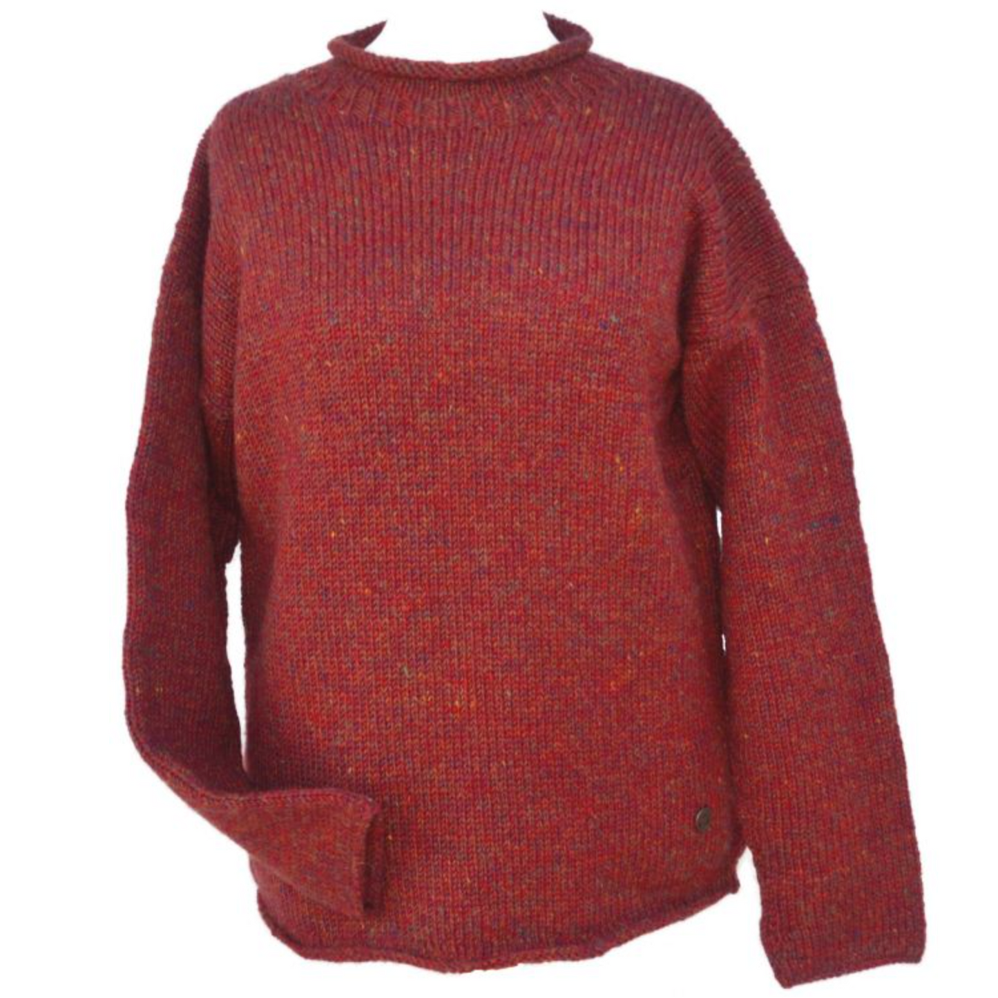Yak Thick Wool Burnt Orange Jumper - Rust Heather