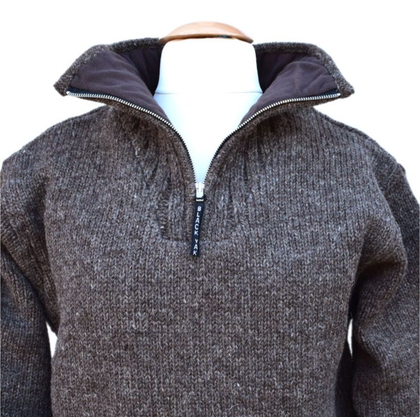 Natural Thick Wool  Pull on Jumper Yak Wool - Charcoal Grey