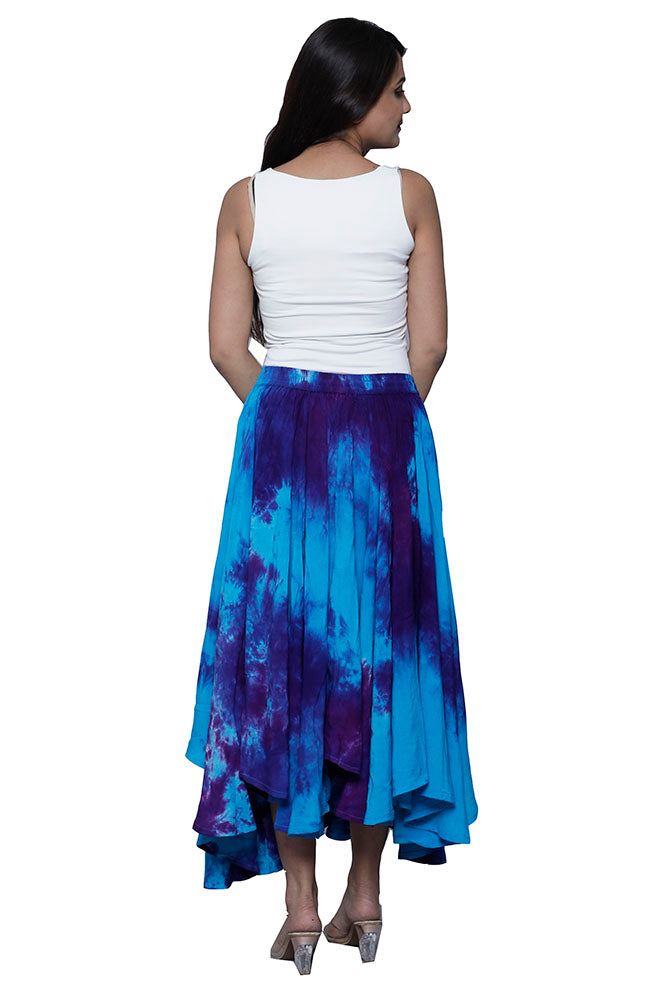 Full Circle Skirt in Blue /Purple multi