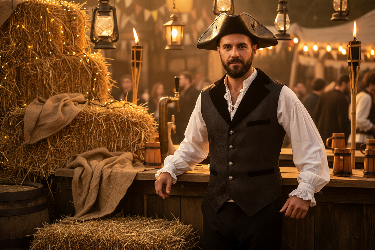 🏴☠️ Men’s Brocade Pirate Waistcoat