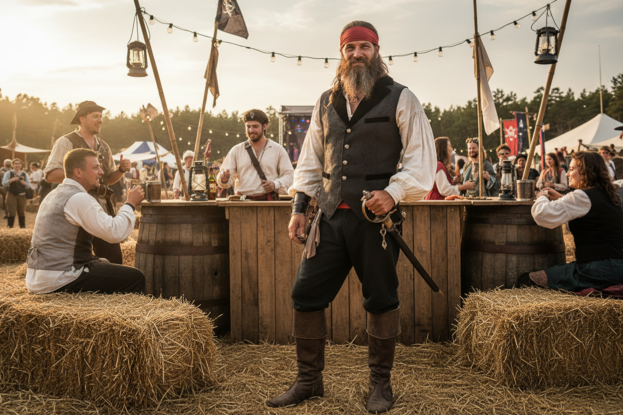 🏴☠️ Men’s Brocade Pirate Waistcoat