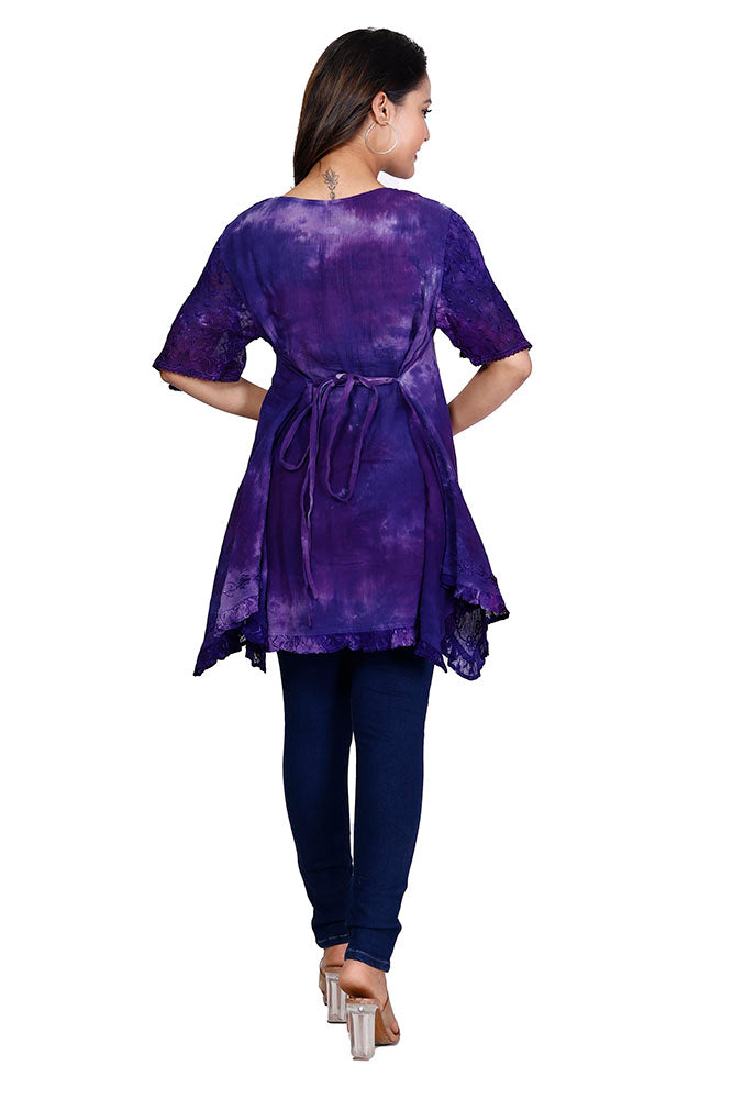 Cheesecloth Top Purple
