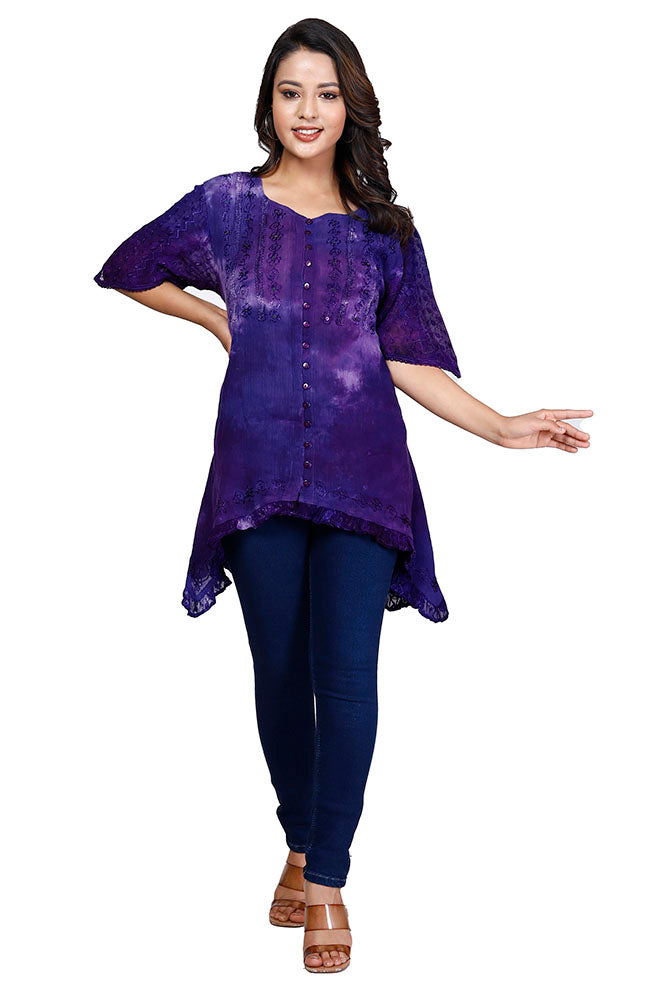 Cheesecloth Top Purple