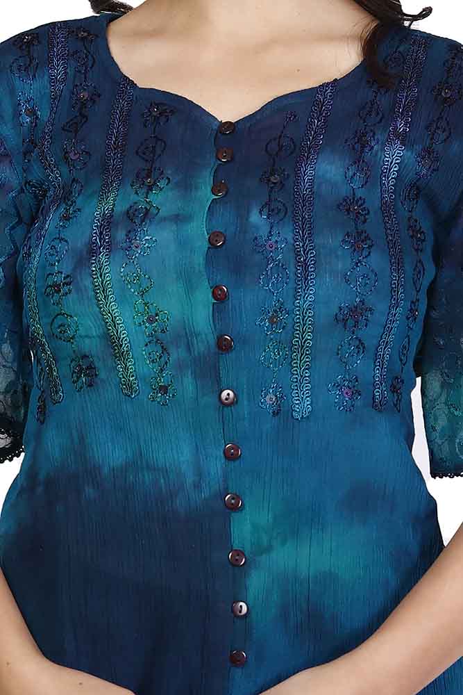 Cheesecloth Top Teal Mix