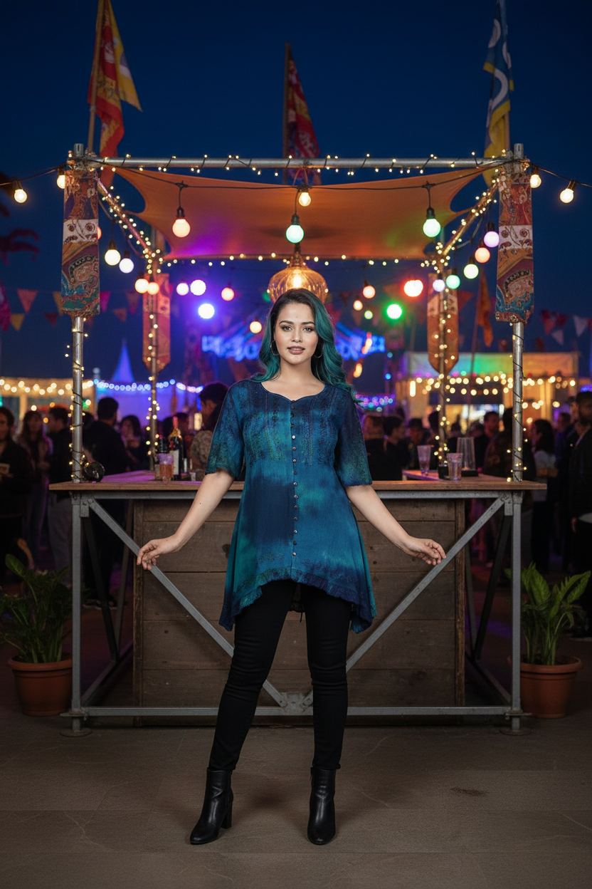 CC Top – Cheesecloth Cotton Tunic in Ocean Teal | Elegant Boho Style for Women