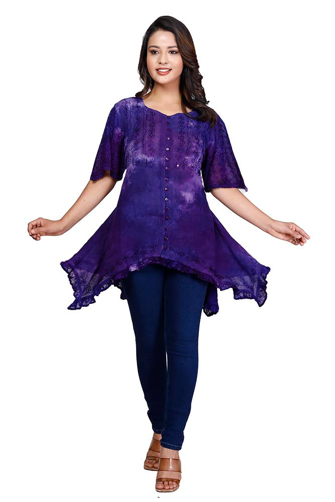 Cheesecloth Top Purple