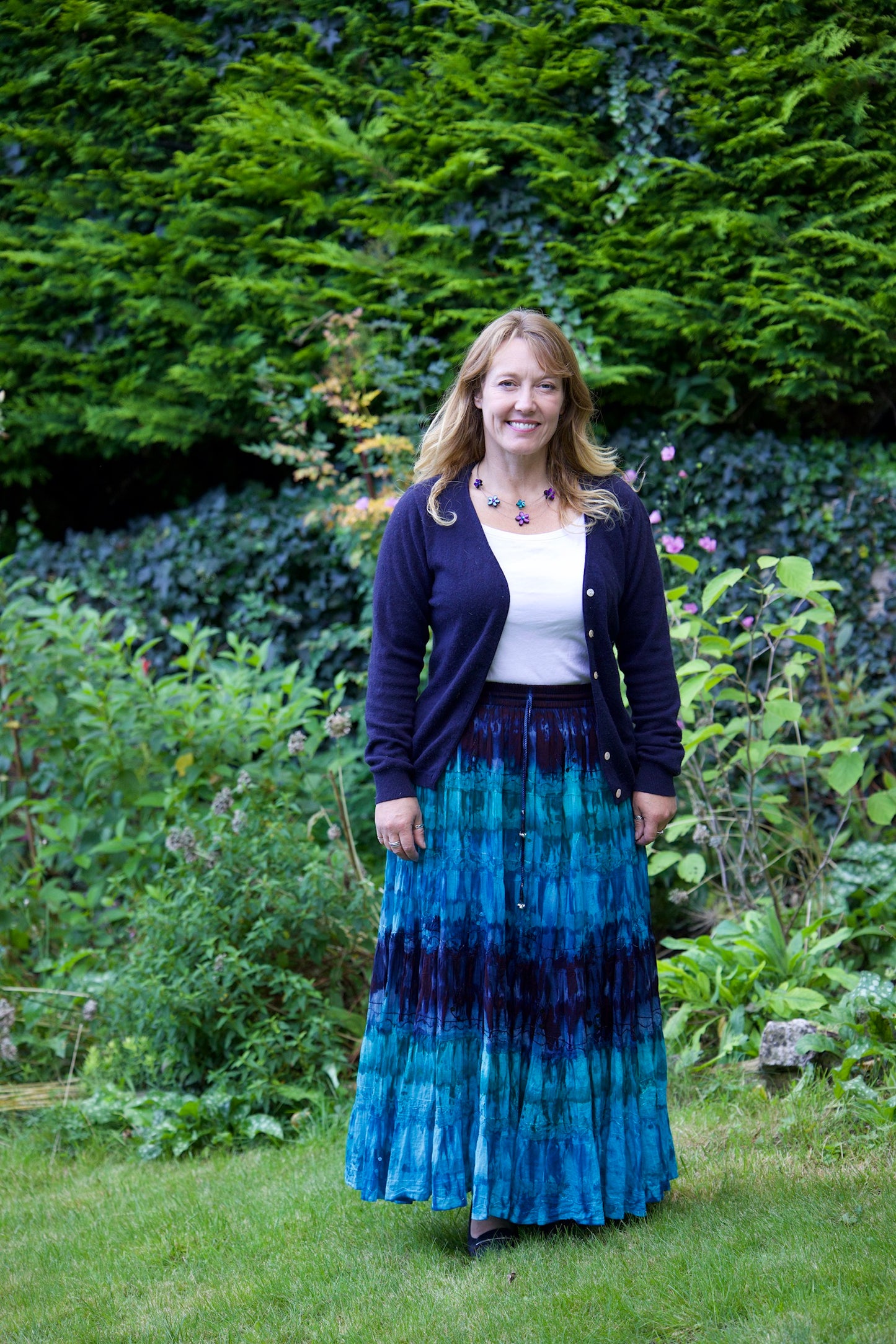 Skirt Cotton Navy Dip Dye