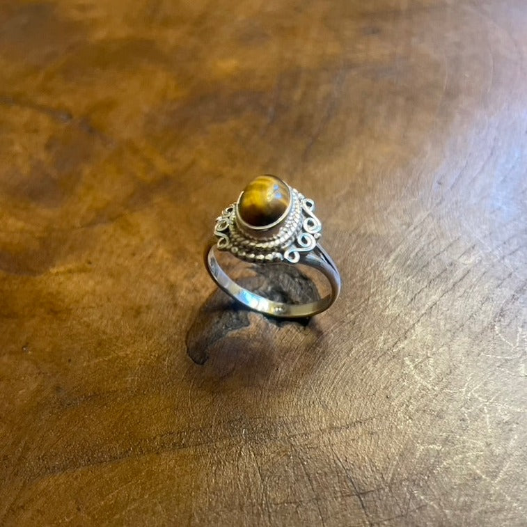 Tigers Eye Silver Ring