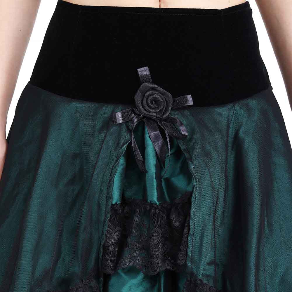 Green Satin Skirt Steampunk / Pirate