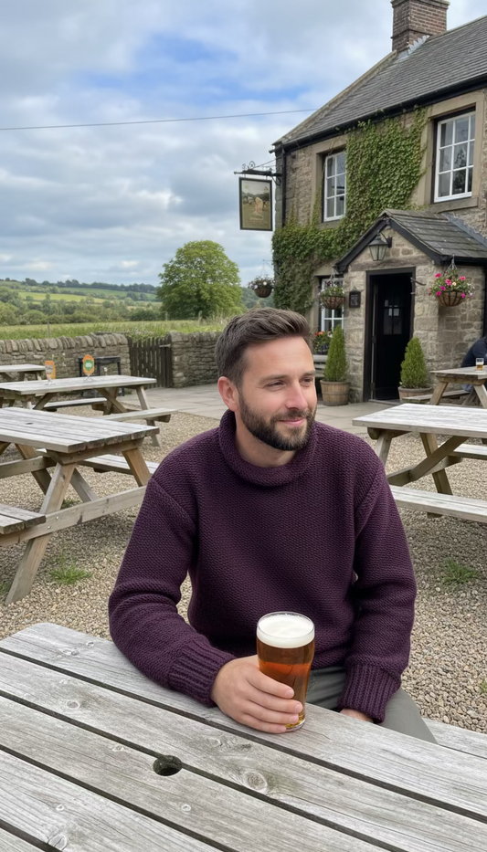 Yak Thick Wool Aubergine Purple Jumper