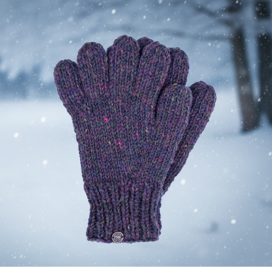 Yak Wool Fleece Lined Fingerless Gloves – Heather