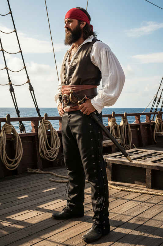 🏴☠️ Men’s Lace-Up Pirate Trousers