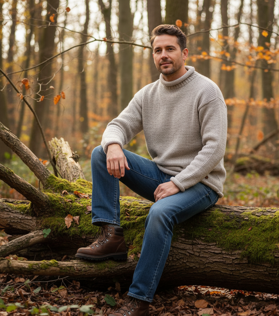 Natural Oatmeal Yak Wool Jumper – Hand-Knitted Fair Trade Warmth