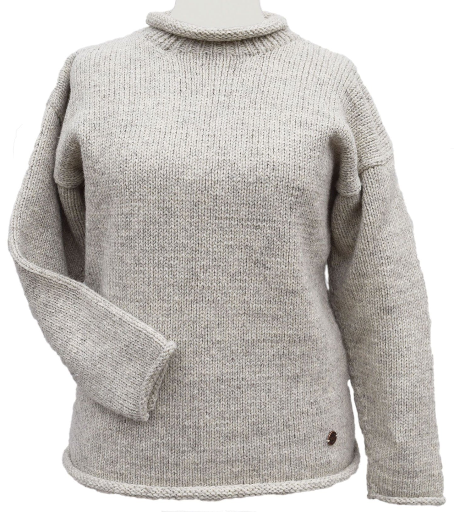 Natural Oatmeal Yak Wool Jumper – Hand-Knitted Fair Trade Warmth