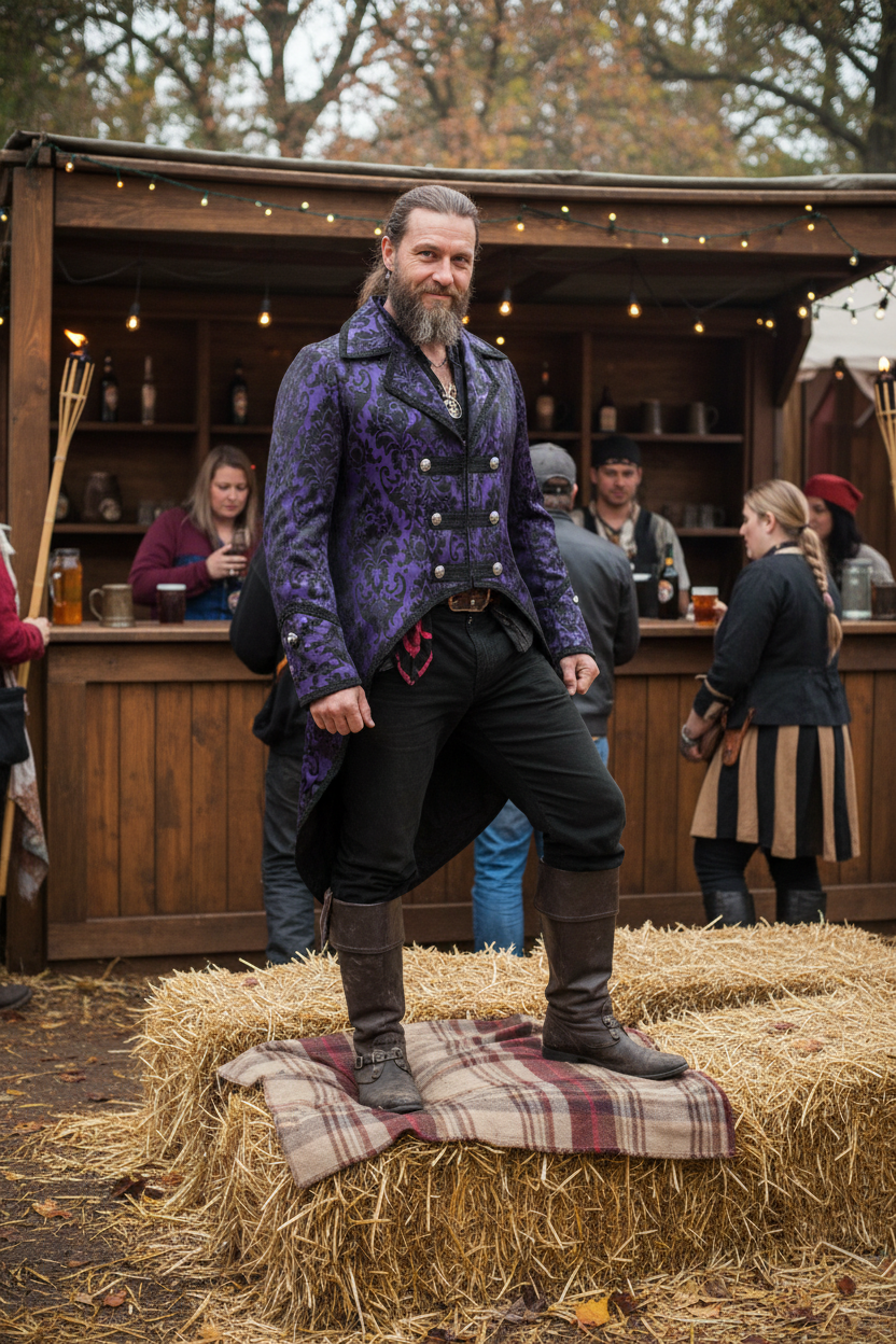 Purple Brocade Pirate Tailcoat Jacket 🏴☠️