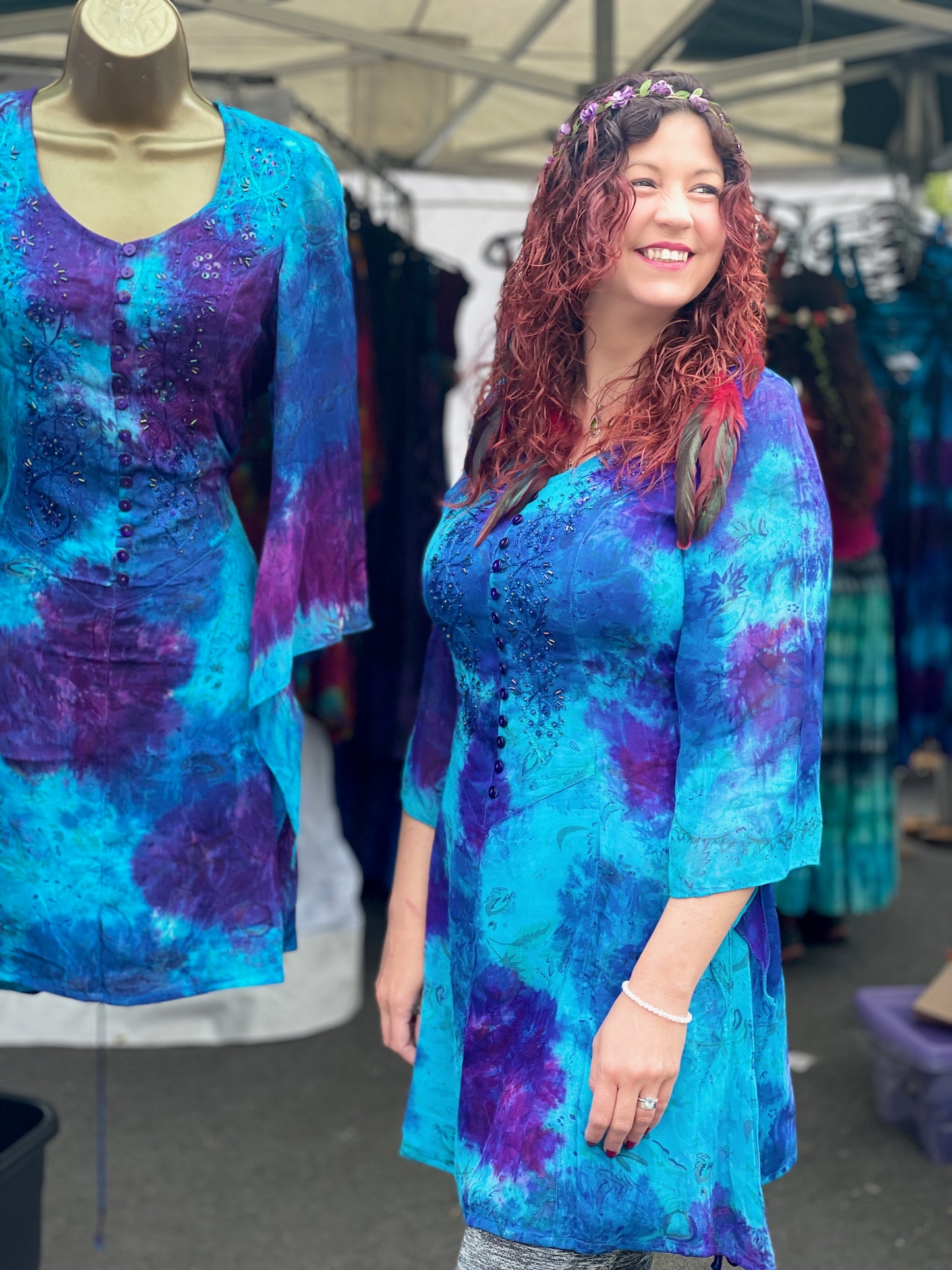 Sandra Top Blue Multi