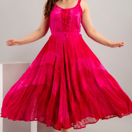 Lace Up Dress - Magenta Pink * REDUCED*