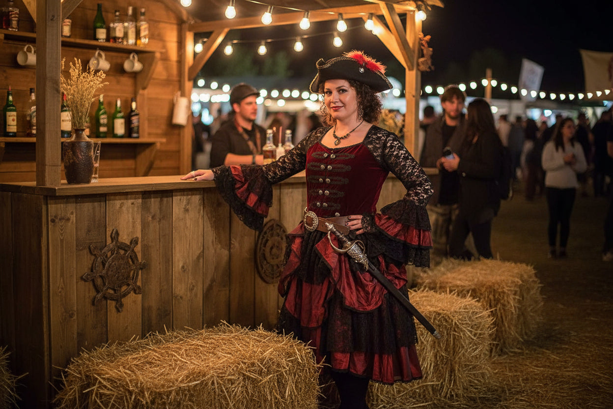 🏴☠️ Scarlet Pirate Dress