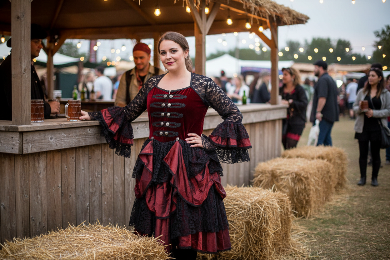 🏴☠️ Scarlet Pirate Dress