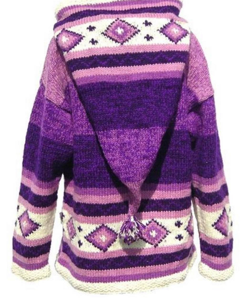 Yak Thick Puple Wool Fleece Lined Jacket - Pixie Hood