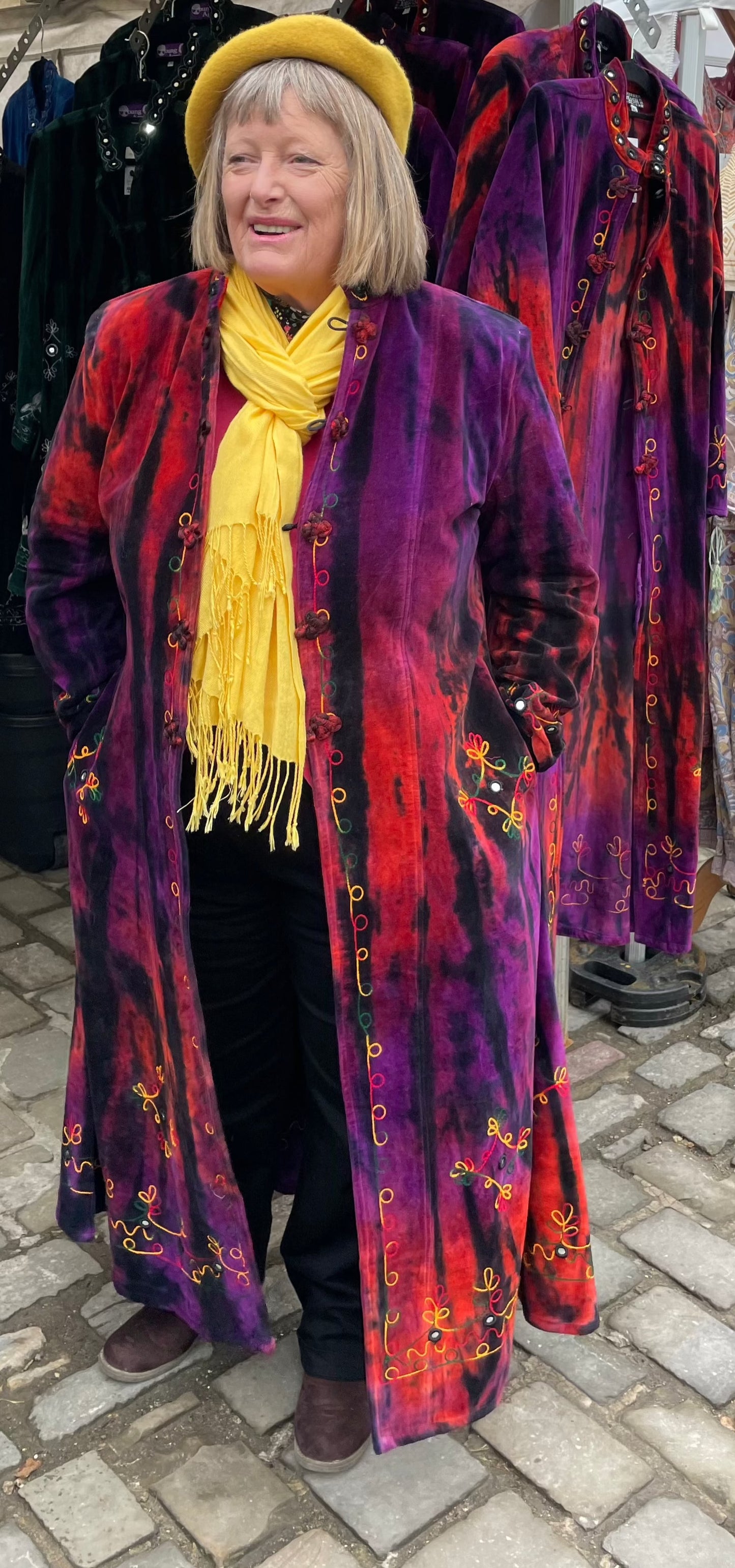 Velvet Coat Long -  Autumn Multi 🍁 🍂