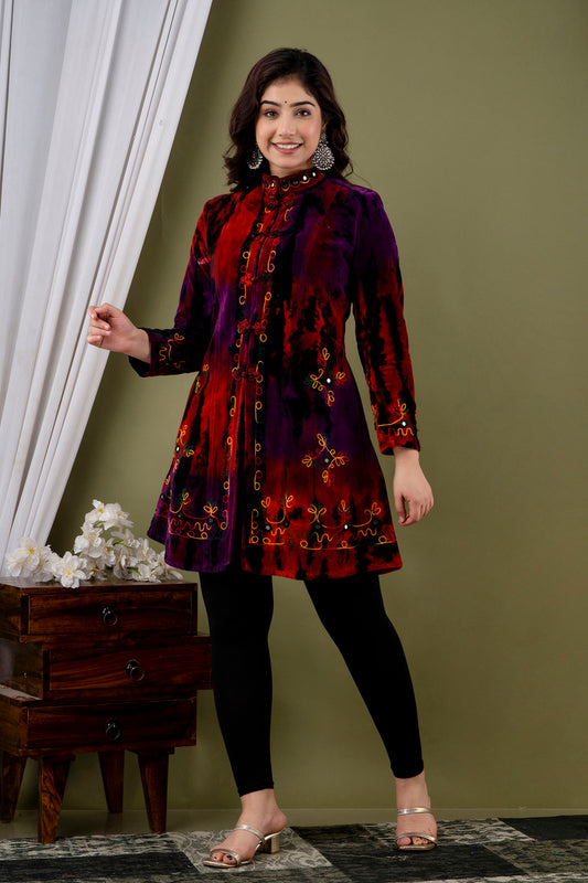 Velvet  3/4 Length Coat Autumn Multi 🍁 🍂